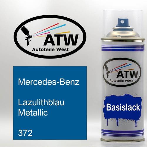 Mercedes-Benz, Lazulithblau Metallic, 372: 400ml Sprühdose, von ATW Autoteile West.